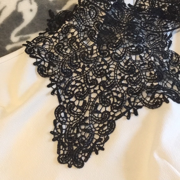 Black and White High Neck Top - Picture 2 of 4